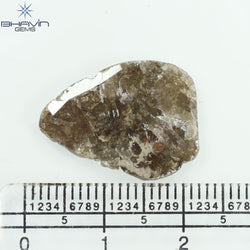 5.82 CT Slice Shape Natural Loose Diamond Brown Color I3 Clarity (20.36 MM)