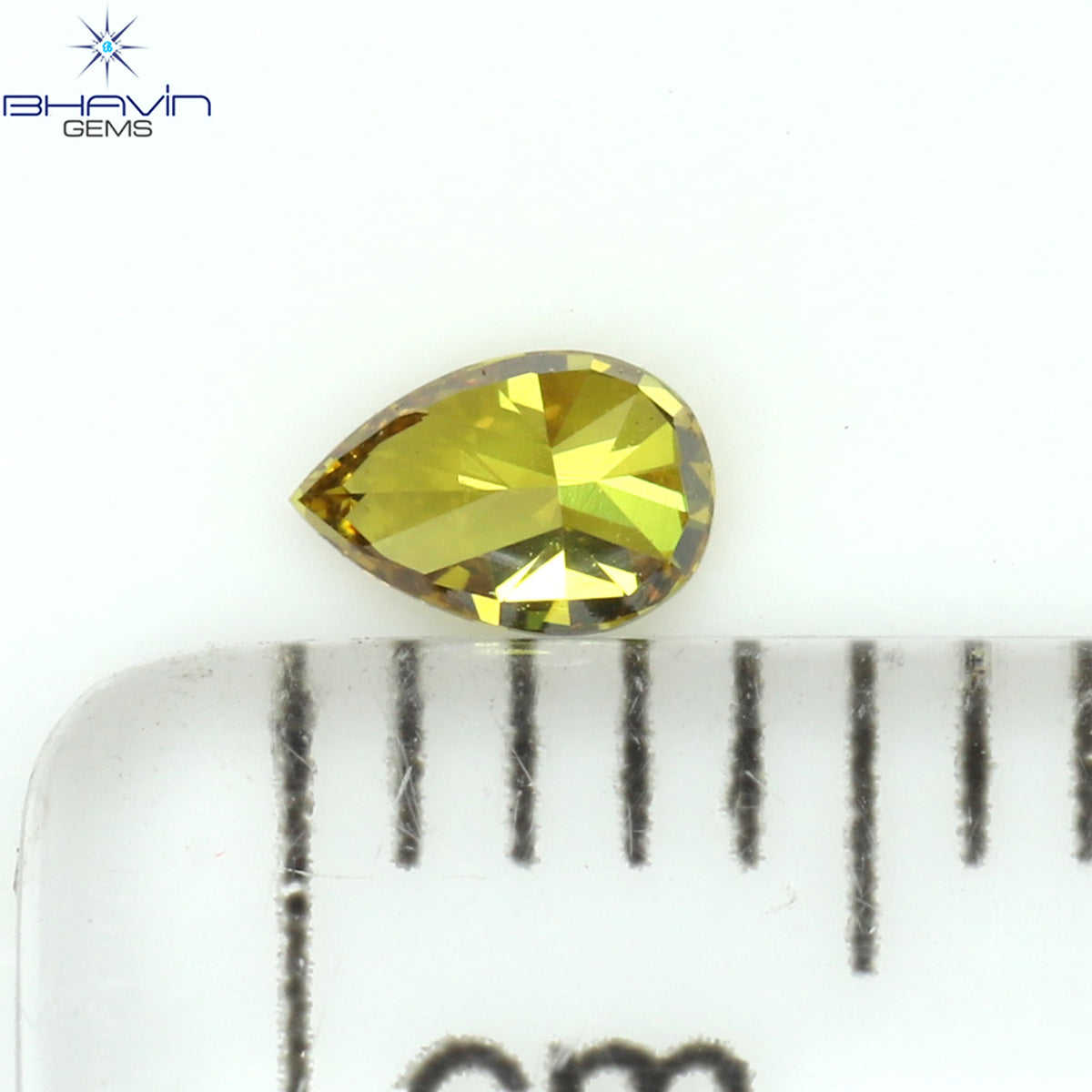 0.12 CT Natural Pear Diamond Enhanced Yellow Color Clarity VS1 (3.65 MM)