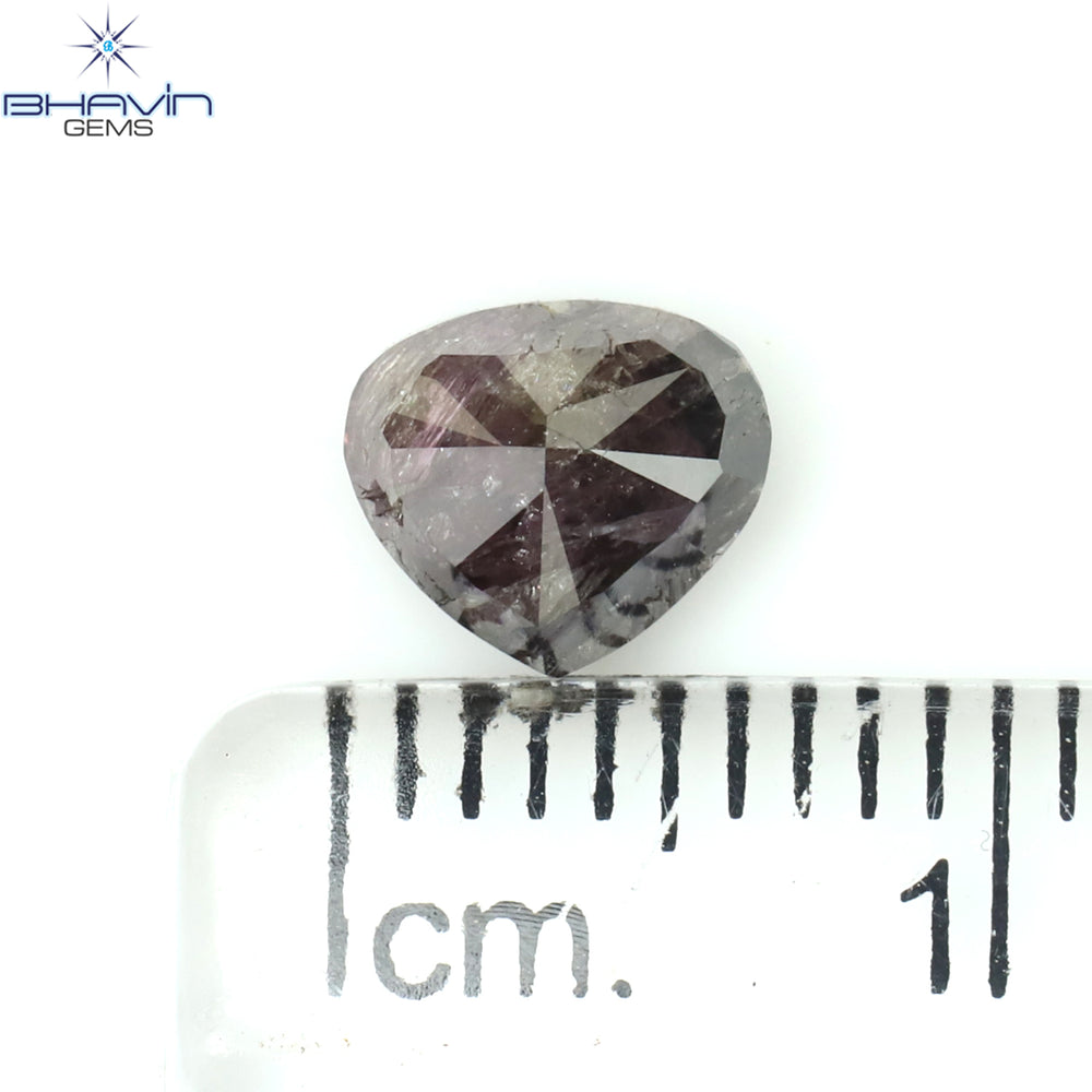 1.21 CT Heart Shape Natural Diamond Pink Color I3 Clarity (6.52 MM)