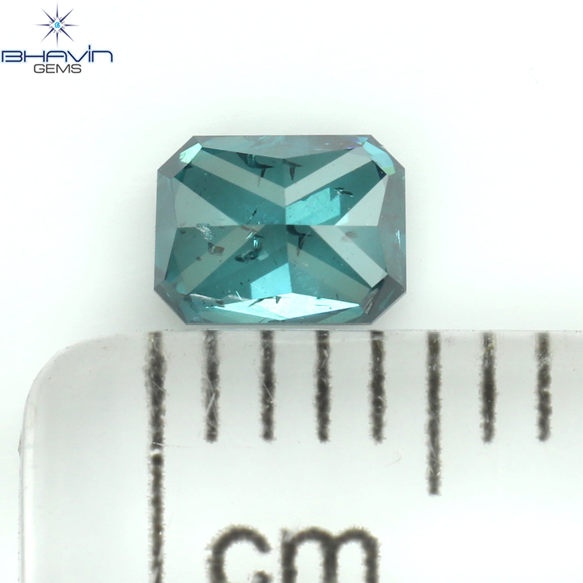 0.39 CT Natural Radiant Diamond Enhanced Blue Color Clarity I1 (4.58 MM)