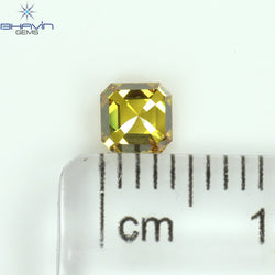 0.45 CT アッシャー シェイプ ナチュラル ダイヤモンド オレンジ色 SI1 クラリティ (4.08 MM)