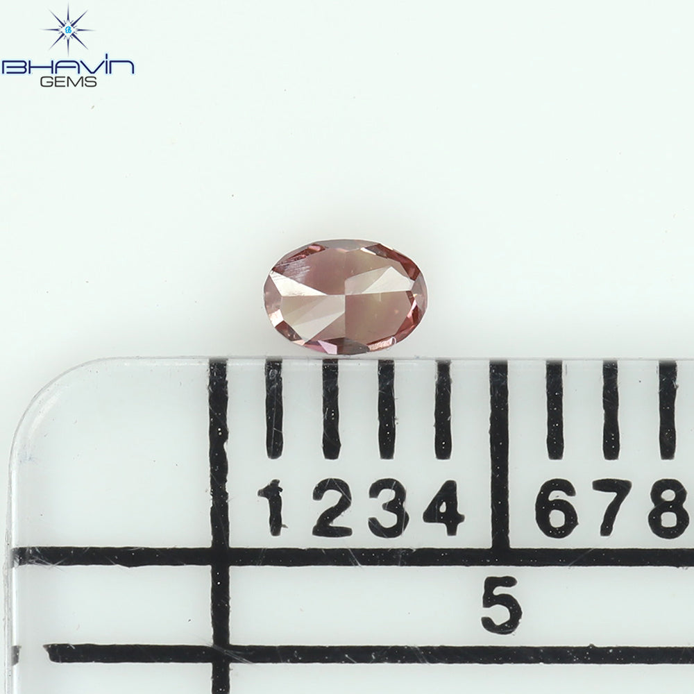 0.07 CT オーバル シェイプ ナチュラル ダイヤモンド ピンク色 VS1 クラリティ (2.92 MM)