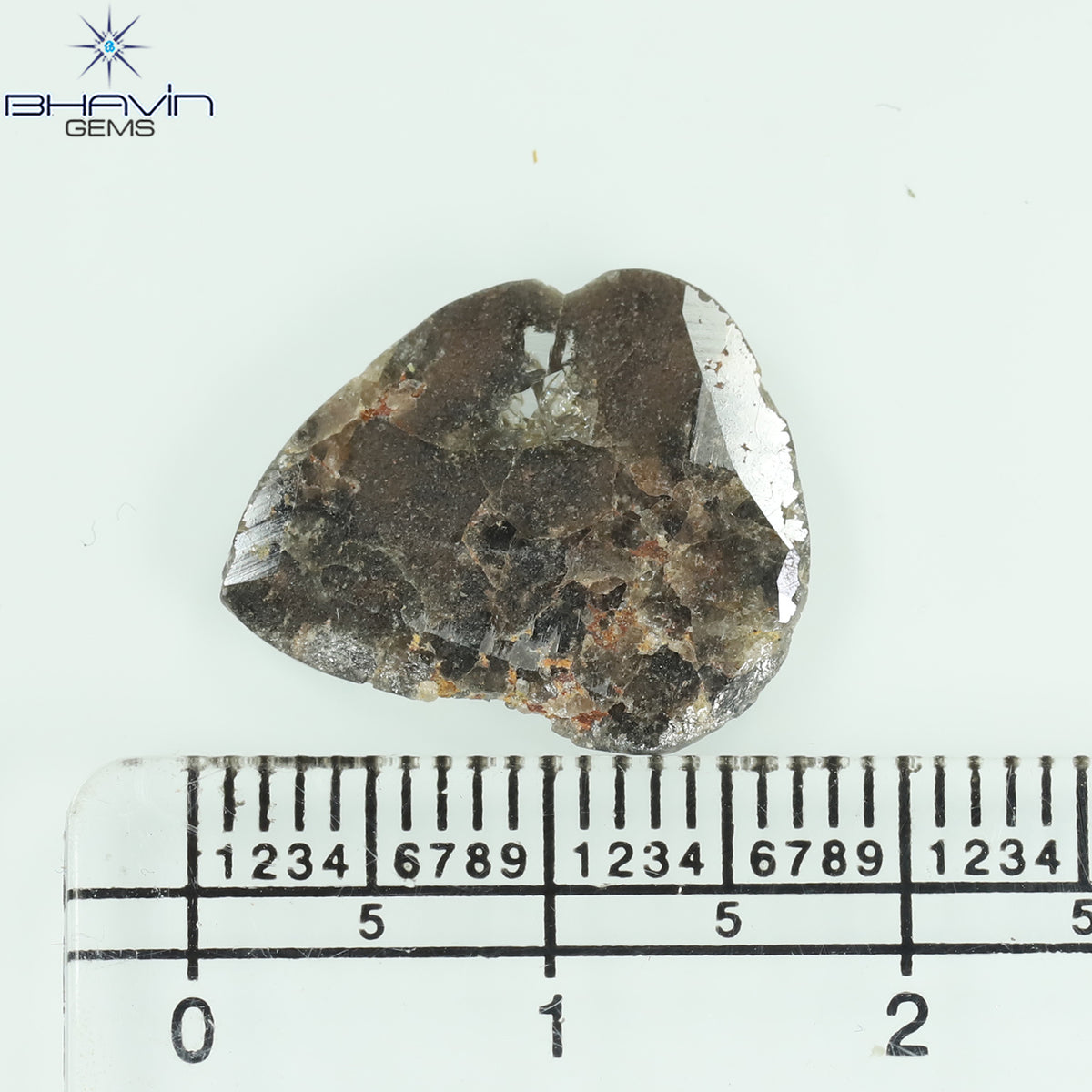 3.16 CT Natural Slice Diamond Salt And Pepper Color Clarity I3 (16.73 MM)
