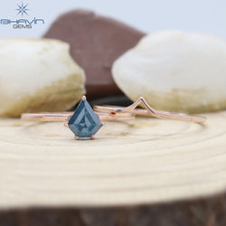 Pentagon Diamond, Blue Diamond, Natural Diamond Ring, Engagement Ring, Wedding Ring, Diamond Ring