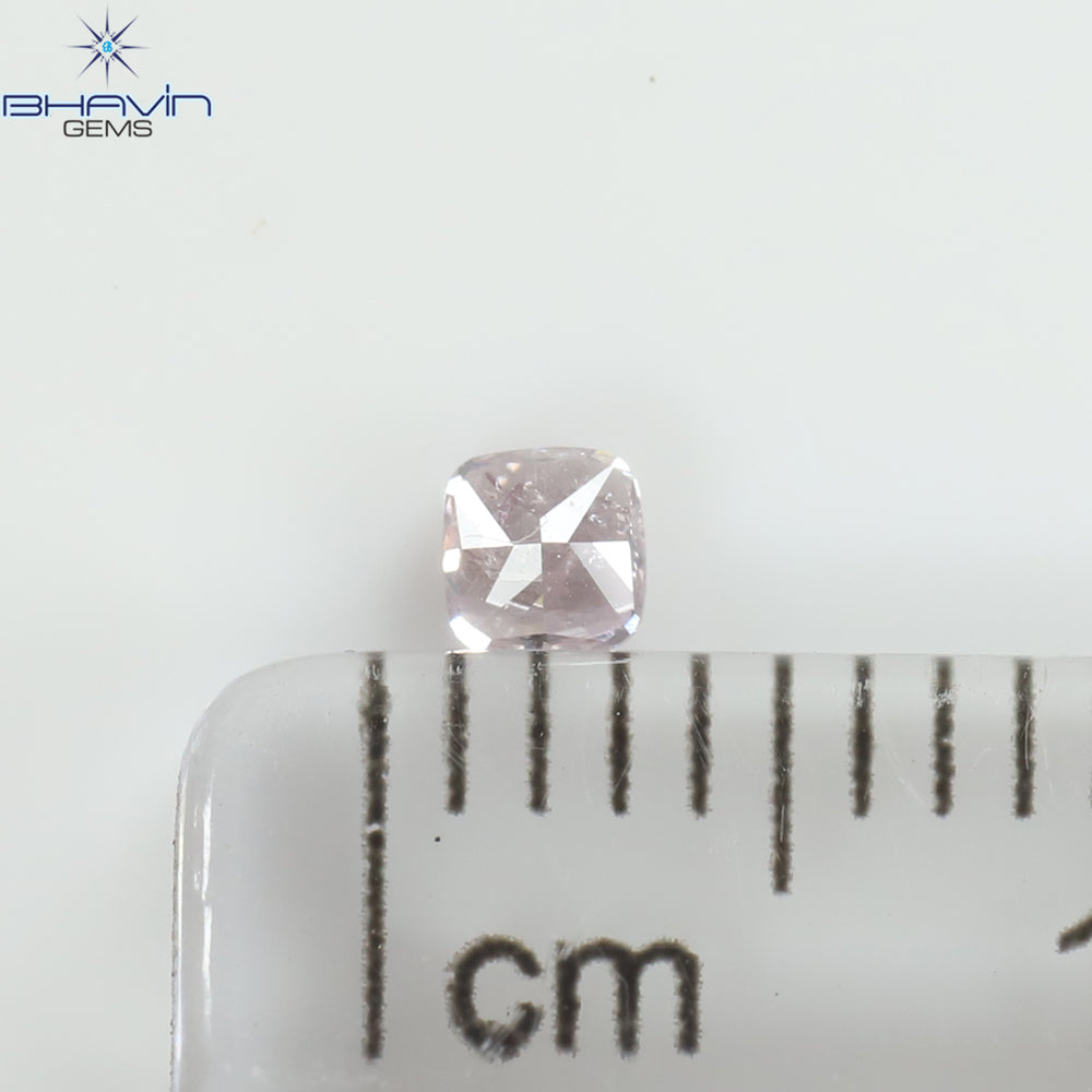 0.10 CT クッションシェイプ 天然ダイヤモンド ピンク色 I2 クラリティ (2.45 MM)