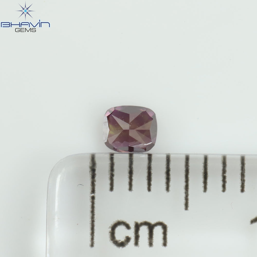 0.13 CT クッション シェイプ ナチュラル ルース ダイヤモンド エンハンスト ピンク カラー SI1 クラリティ (2.98 MM)
