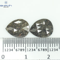 3.43 CT (2 個) ペアシェイプ ナチュラル ダイヤモンド ブラウン カラー I3 クラリティ (10.60 MM)