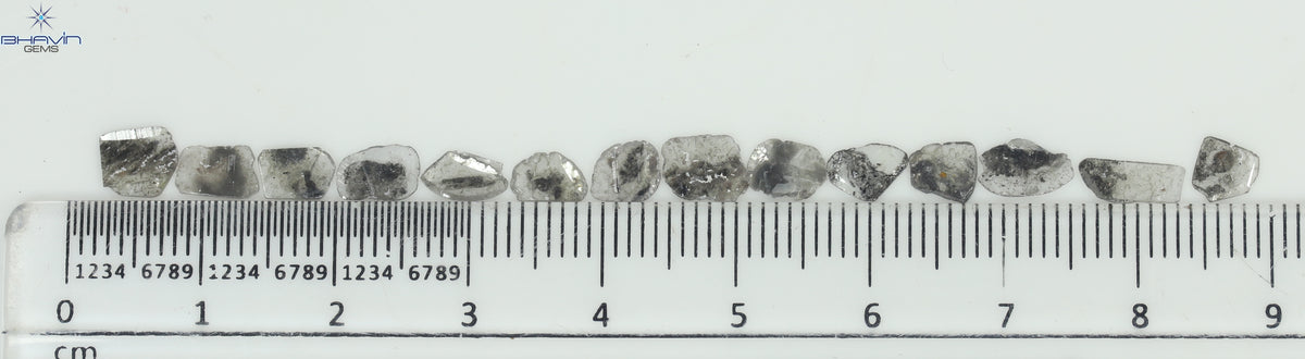2.60 CT (14 Pcs) Slice Natural Diamond Salt And Pepper Color Clarity I3 (7.98 MM)