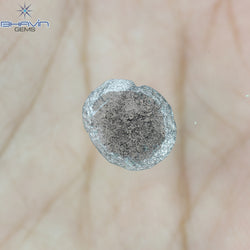 0.92 CT Slice Shape Natural Diamond  Salt And Pepper Color I3 Clarity (10.75 MM)