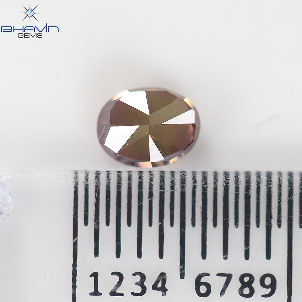 0.39 CT Oval Natural Diamond Pink Color Clarity VS1 (4.84 MM)