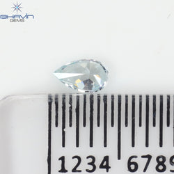 0.10 CT ペアシェイプ ナチュラル ダイヤモンド グリーンがかったブルー カラー VS1 クラリティ (3.98 MM)