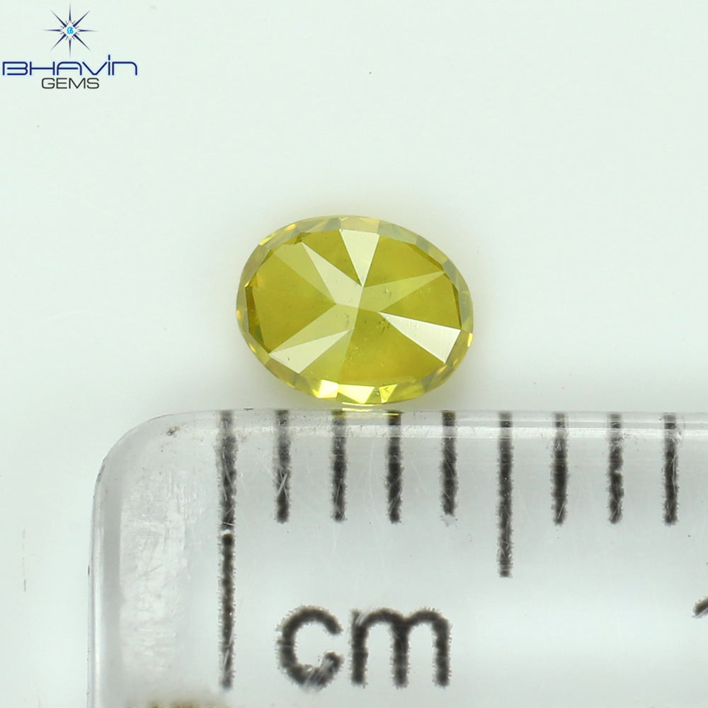 0.23 CT オーバル シェイプ ナチュラル ダイヤモンド イエロー カラー SI1 クラリティ (4.33 MM)