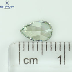 0.75 CT ペアシェイプ ナチュラル ダイヤモンド ブルーイッシュ グリーン カラー VS2 クラリティ (7.30 MM)