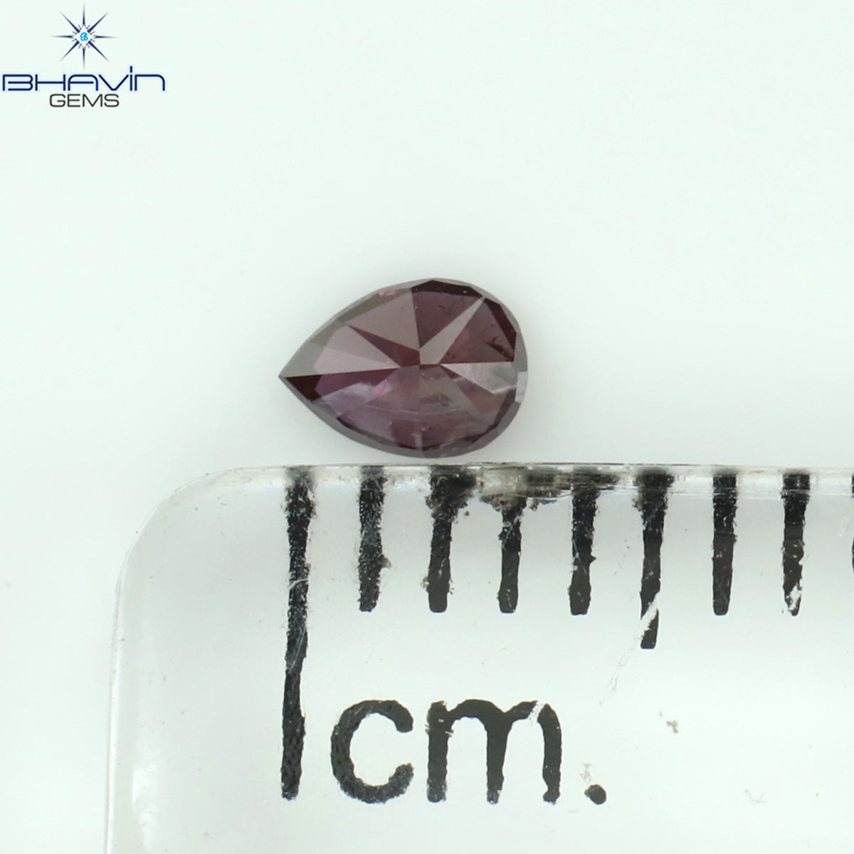0.09 CT ペアシェイプ ナチュラル ダイヤモンド ピンク色 VS1 クラリティ (3.45 MM)