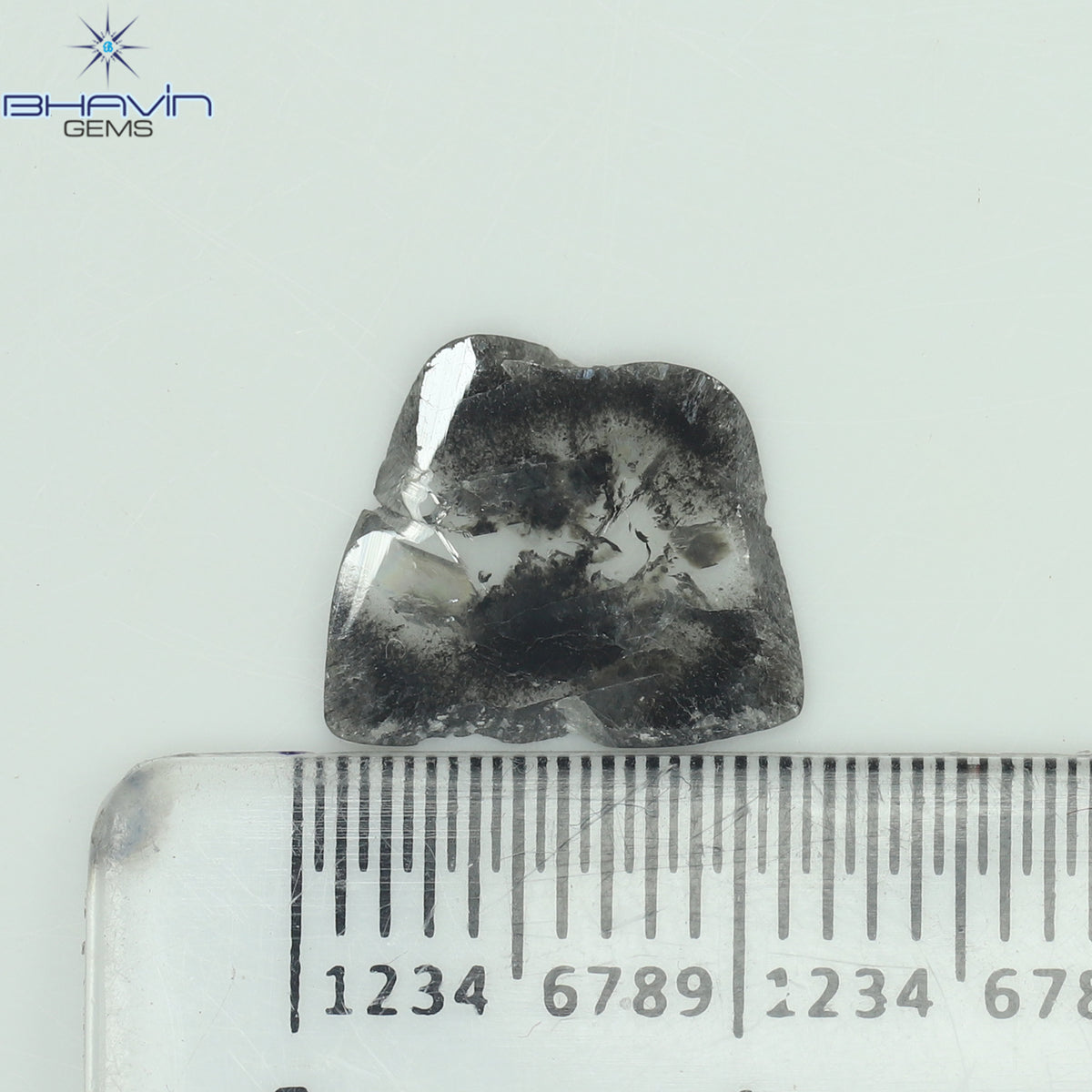1.29 CT Slice Natural Diamond Salt And Pepper Color Clarity I3 (10.78 MM)