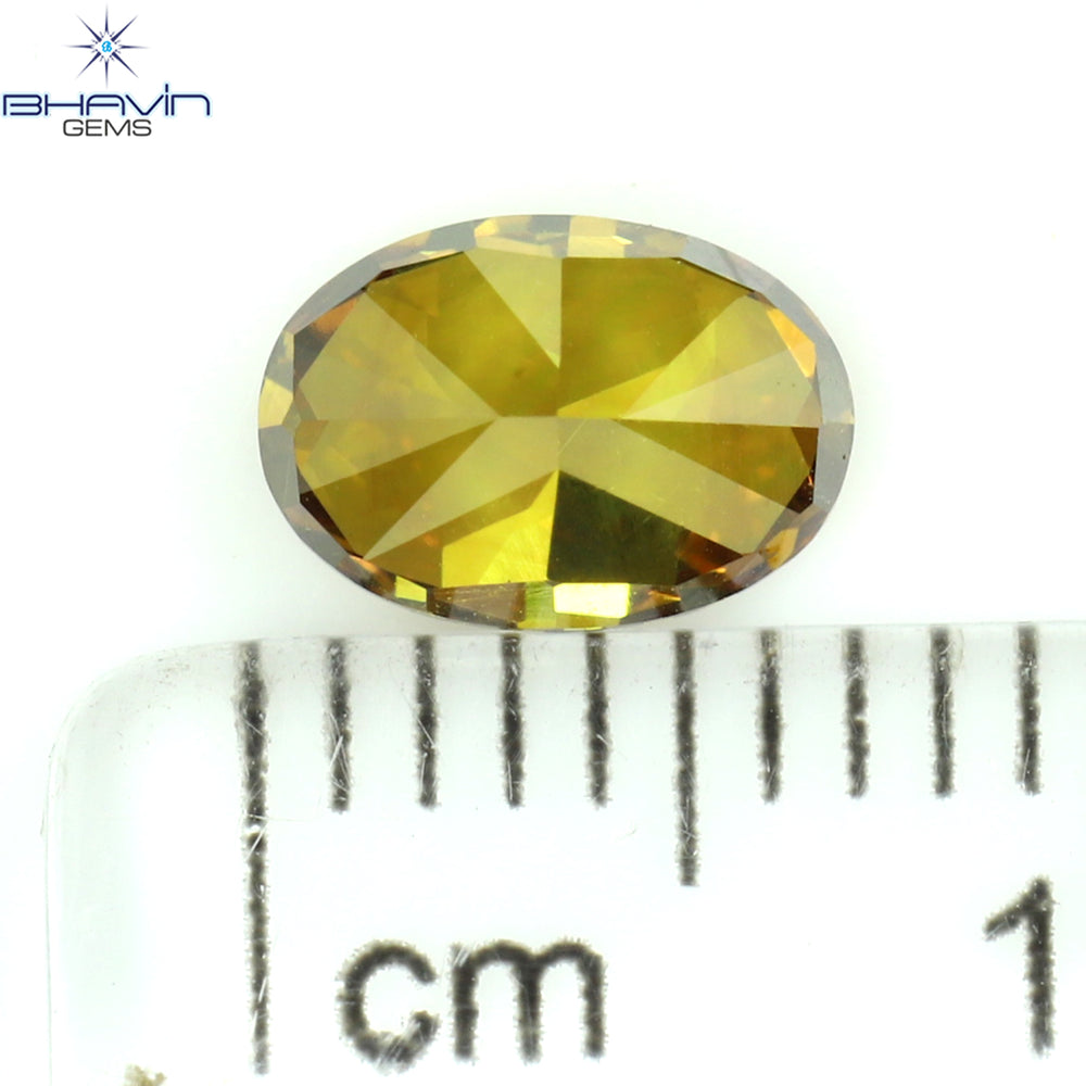 0.99 CT Oval Shape Natural Diamond Orange Color VS1 Clarity (6.92 MM)