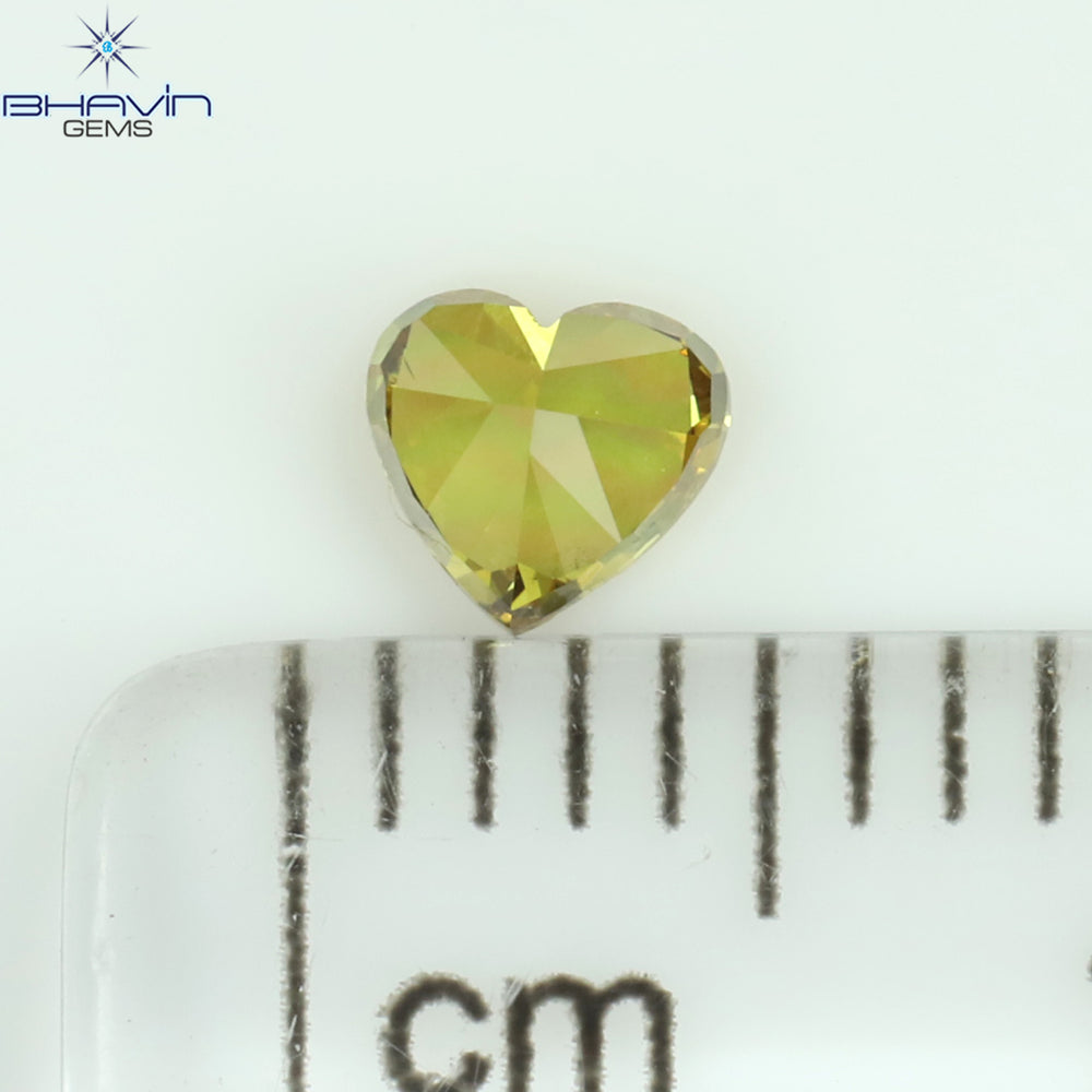 0.26 CT Heart Shape Natural Diamond Orange Color VS2 Clarity (3.68 MM)