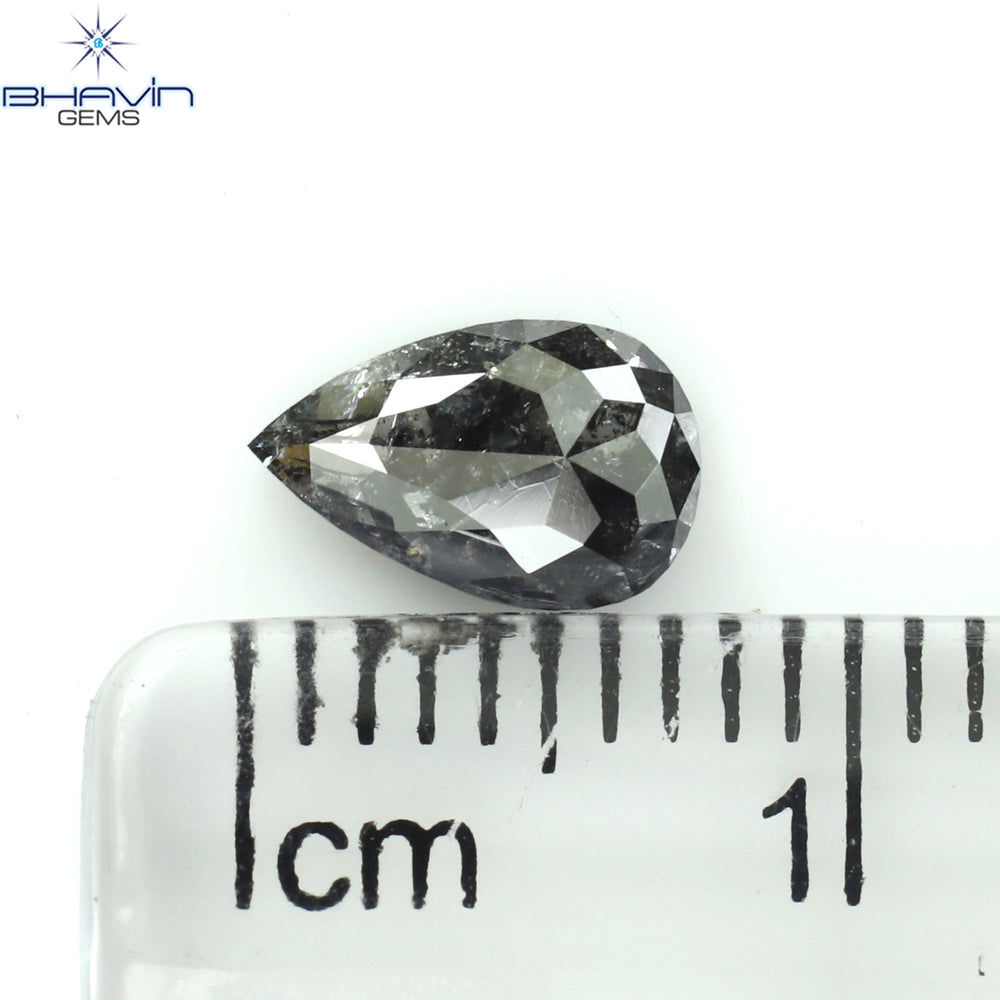 0.64 CT Pear Shape Natural Loose Diamond Salt And Pepper Color I3 Clarity (7.47 MM)