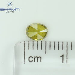 0.41 CT オーバル シェイプ ナチュラル ダイヤモンド イエロー カラー SI2 クラリティ (5.17 MM)