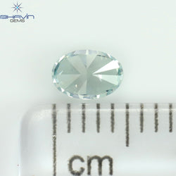 0.31 CT Oval Shape Natural Diamond Greenish Blue Color SI1 Clarity (4.95 MM)
