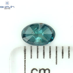 0.30 CT Oval Shape Natural Diamond Blue Color I1 Clarity (5.92 MM)