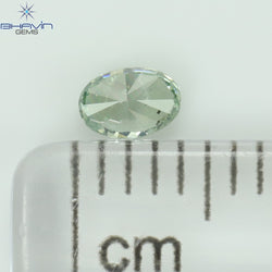 0.25 CT オーバル シェイプ ナチュラル ダイヤモンド グリーン カラー SI1 クラリティ (4.74 MM)