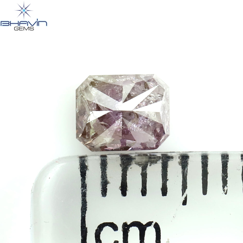 0.46 CT Radiant Shape Natural Diamond Pink Color I3 Clarity (4.67 MM)