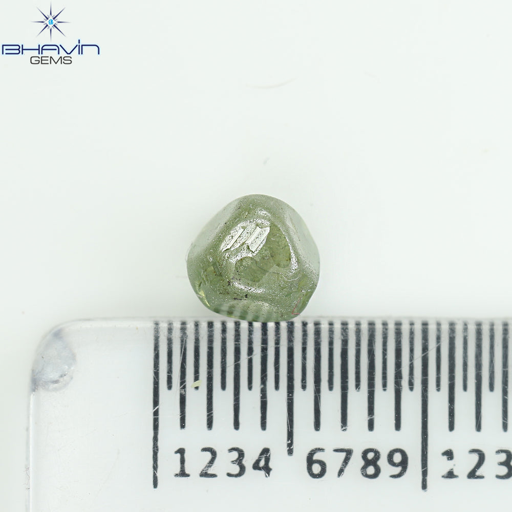 0.91 CT Rough Natural Diamond Enhanced Greenish Blue Color Clarity VS2 (5.03 MM)