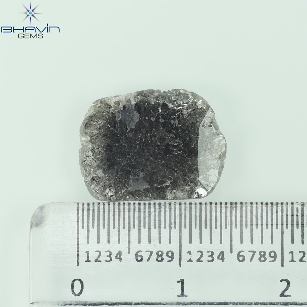 3.00 CT Slice Natural Diamond Salt And Pepper Color Clarity I3 (13.65 MM)