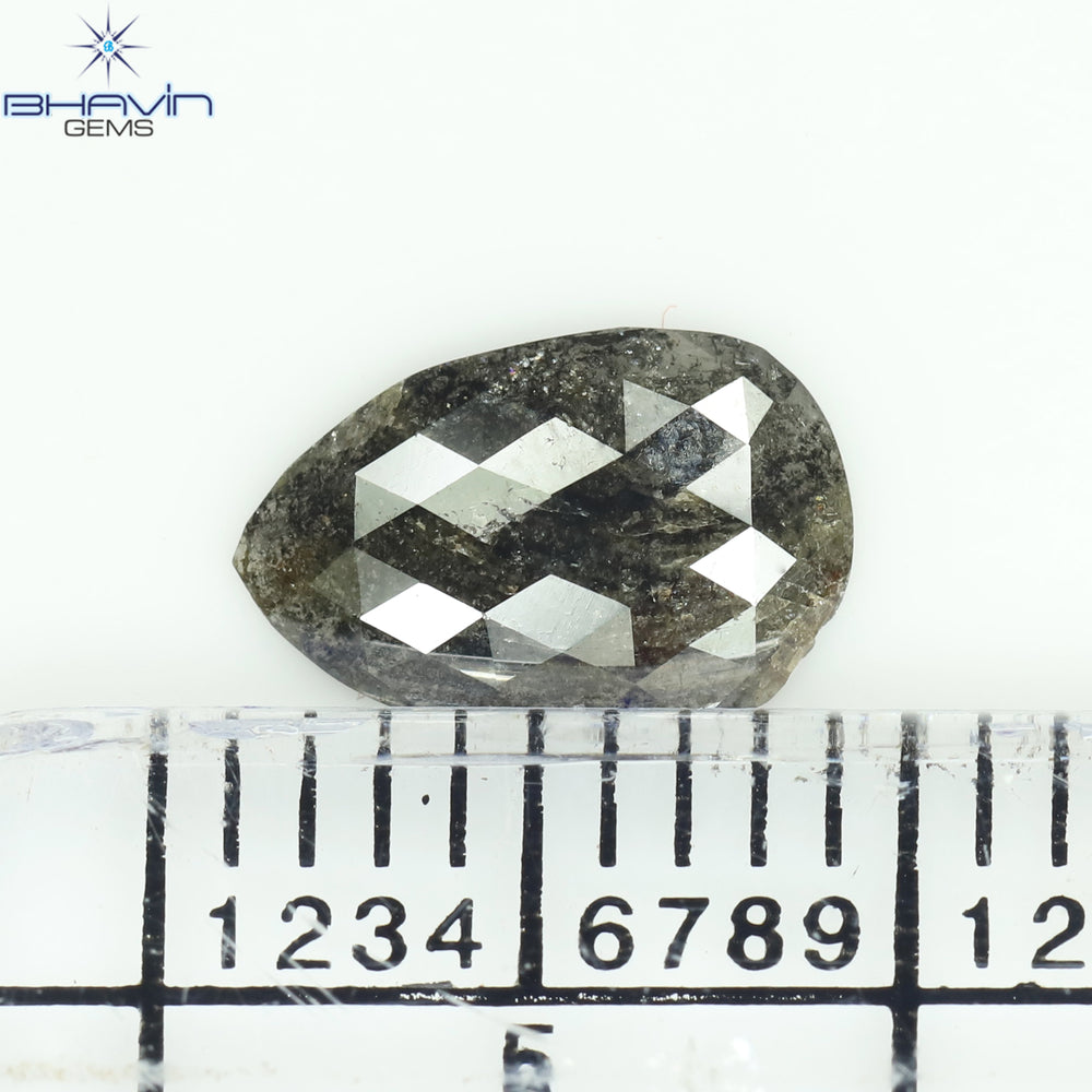 0.51 CT、ペアー ダイヤモンド、ソルト アンド ペッパー (ブラウン) ダイヤモンド、クラリティ I3