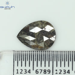 1.35 CT ペアシェイプ ナチュラル ダイヤモンド ブラウン カラー I3 クラリティ (12.56 MM)