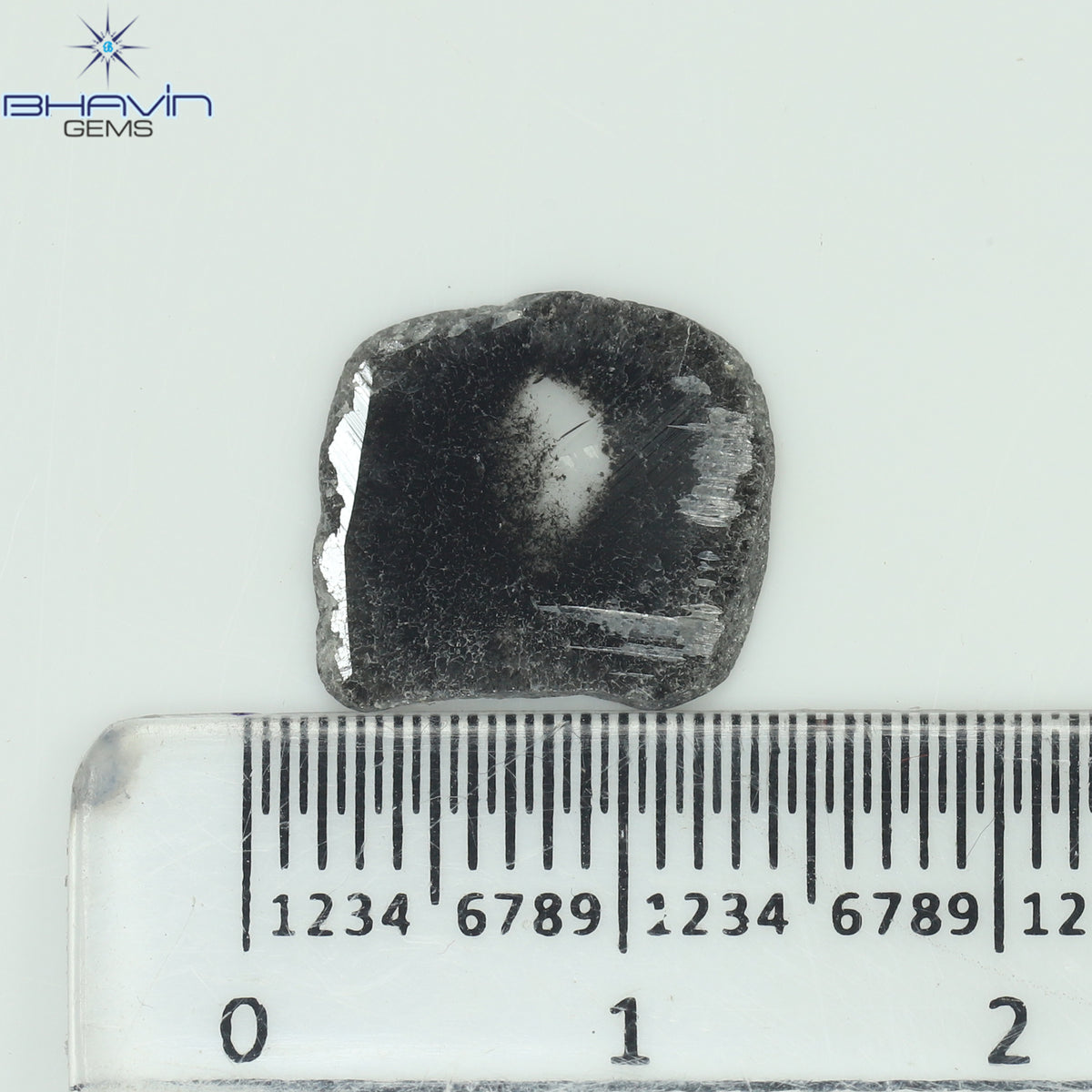 2.24 CT Slice Natural Diamond Salt And Pepper Color Clarity I3 (12.15 MM)