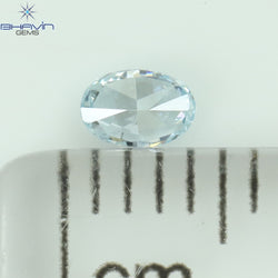 0.11 CT Oval Shape Natural Diamond Greenish Blue Color VS2 Clarity (3.60 MM)