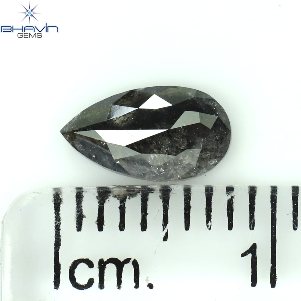 0.53 CT ペアシェイプ ナチュラル ルース ダイヤモンド ソルト アンド ペッパー カラー I3 クラリティ (5.90 MM)