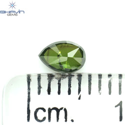 0.20 CT Pear Shape Natural Diamond Green Color I1 Clarity (4.70 MM)