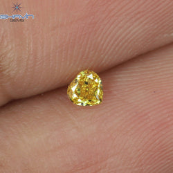 0.11 CT Heart Shape Natural Diamond Yellow Color VS1 Clarity (3.02 MM)