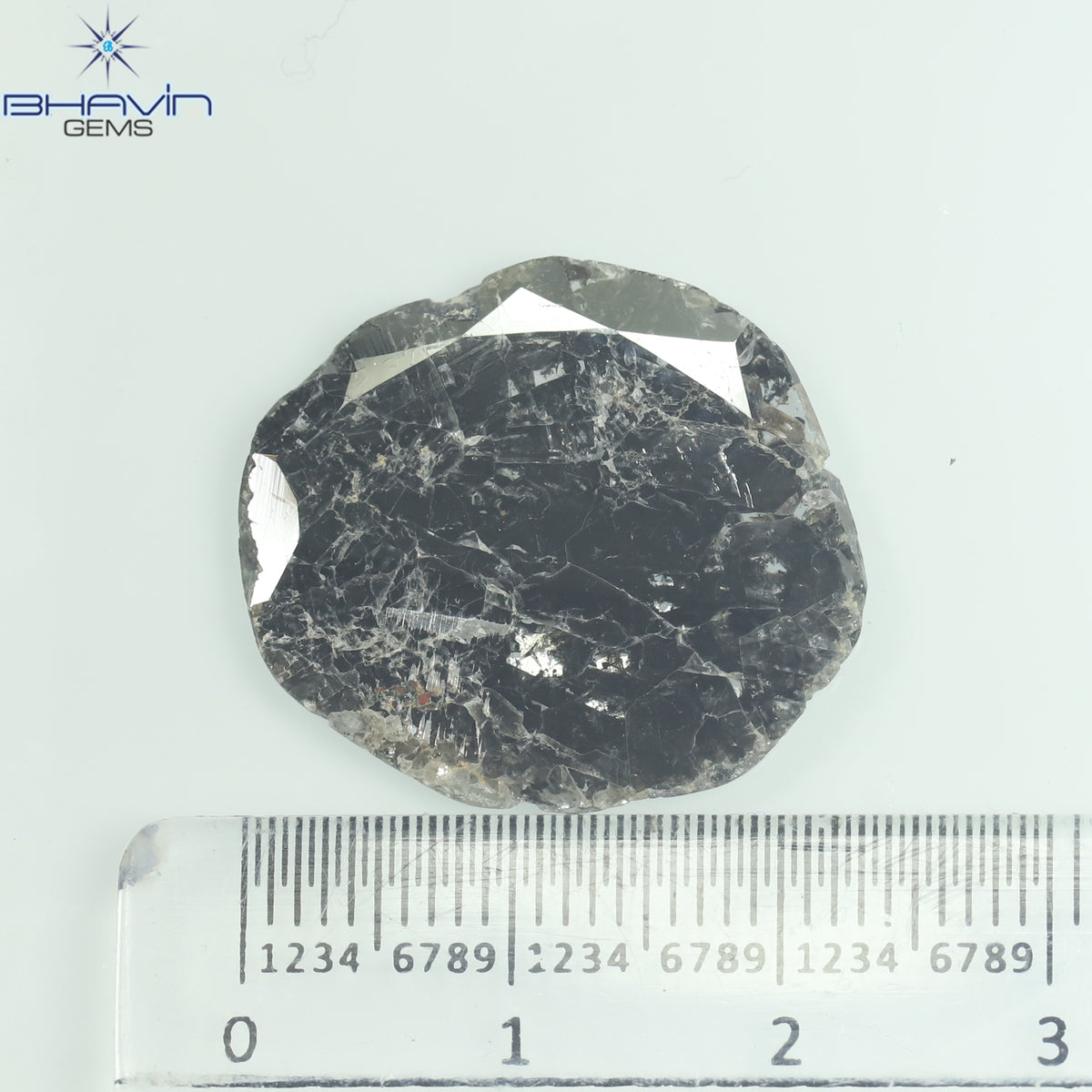 8.69 CT Slice Natural Diamond Salt And Pepper Color Clarity I3 (24.00 MM)