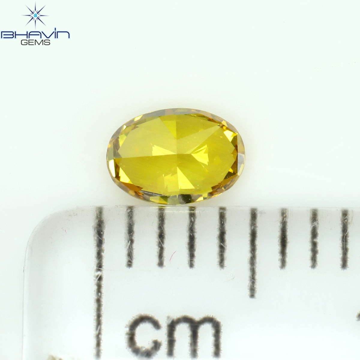 0.23 CT Natural Oval Diamond Enhanced Orange Color Clarity VS1 (4.53 MM)