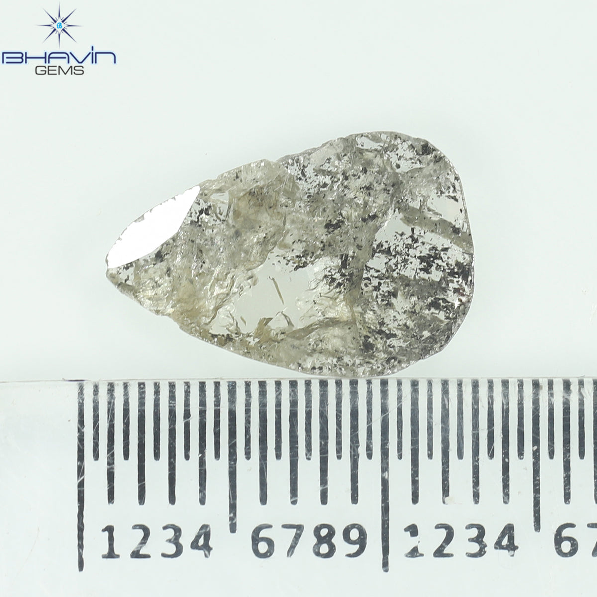 1.07 CT Slice Natural Diamond Salt And Pepper Color Clarity I3 (12.15 MM)