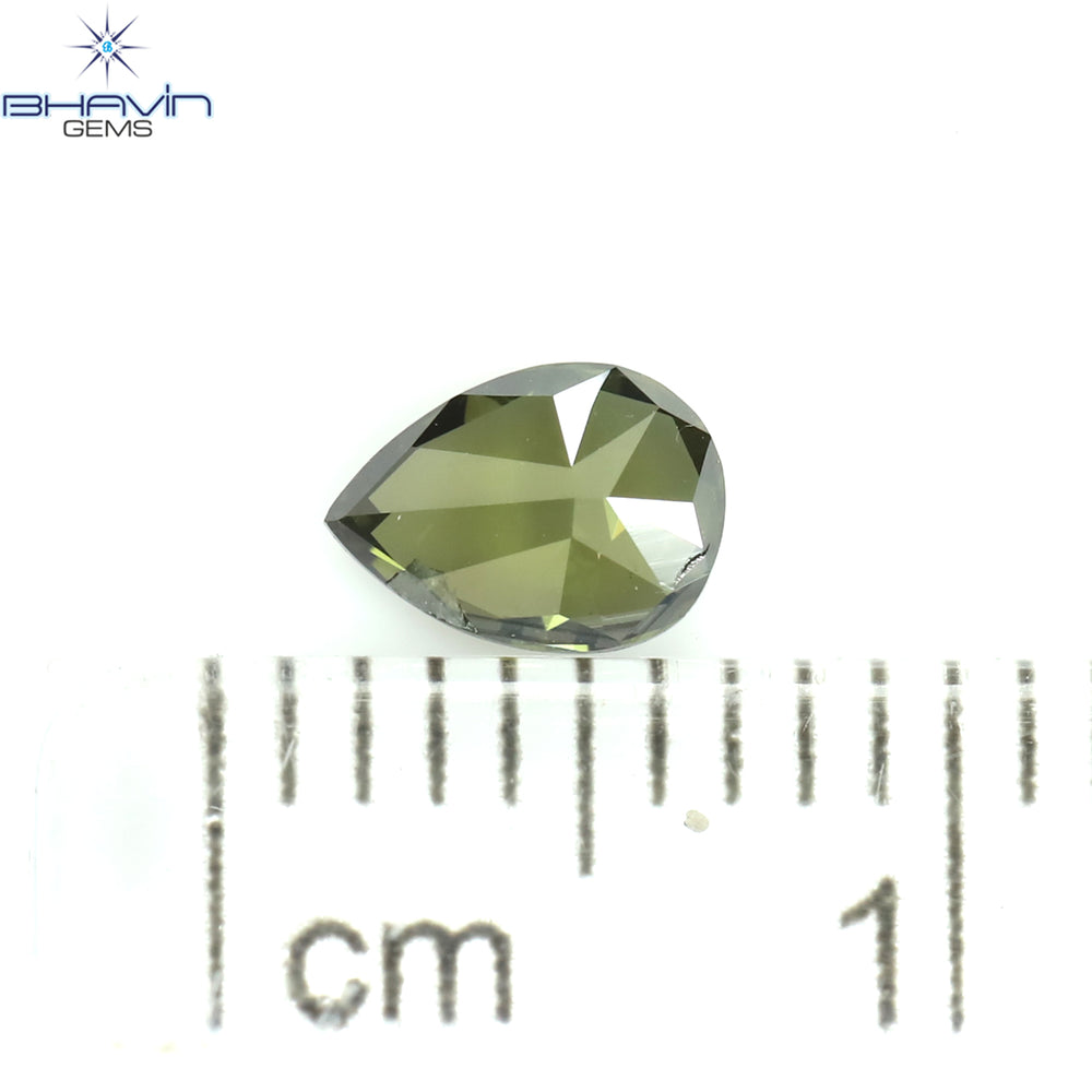 0.34 CT ペアシェイプ ナチュラル ダイヤモンド グリーン カラー VS2 クラリティ (5.45 MM)