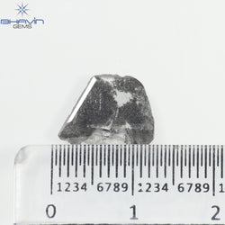 1.07 CT Slice Shape Natural Diamond Salt And Pepper Color I3 Clarity (12.09 MM)