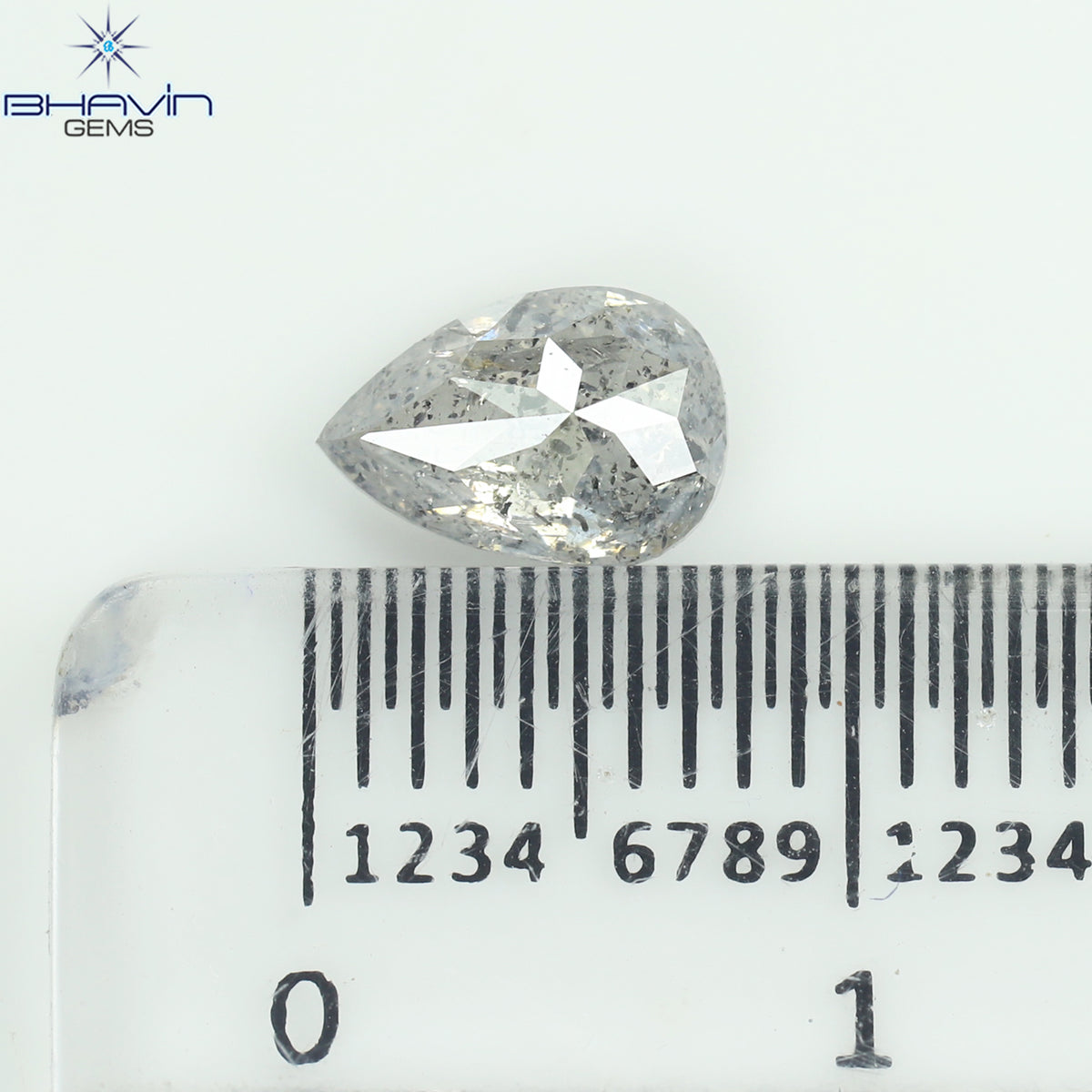 1.03 CT Natural Pear Diamond Salt And Pepper Color Clarity I3 (7.61 MM)