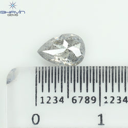1.03 CT ペアシェイプ ナチュラル ダイヤモンド ソルト アンド ペッパー カラー I3 クラリティ (7.61 MM)
