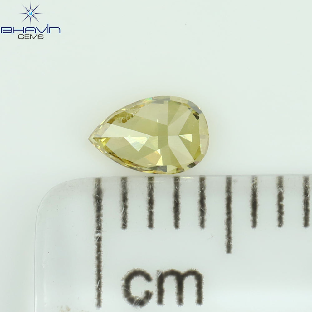 0.20 CT Pear Shape Natural Diamond Orange Color SI1 Clarity (4.66 MM)