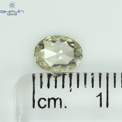 0.55 CT Rose Oval Shape Natural Diamond Brown Yellow Color SI1 Clarity (6.62 MM)