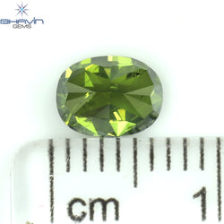 1.04 CT Oval Shape Natural Diamond Green Color I1 Clarity (6.42 MM)