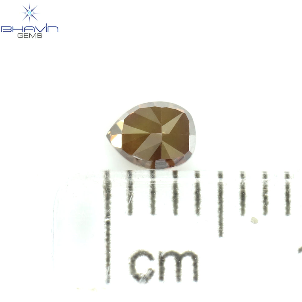 0.25 CT ペアシェイプ ナチュラル ダイヤモンド ピンク色 VS1 クラリティ (4.05 MM)