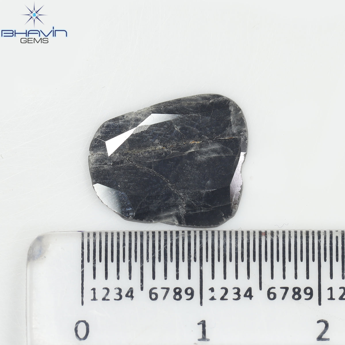 1.78 CT Slice Natural Diamond Black Color Clarity I3 (13.00 MM)