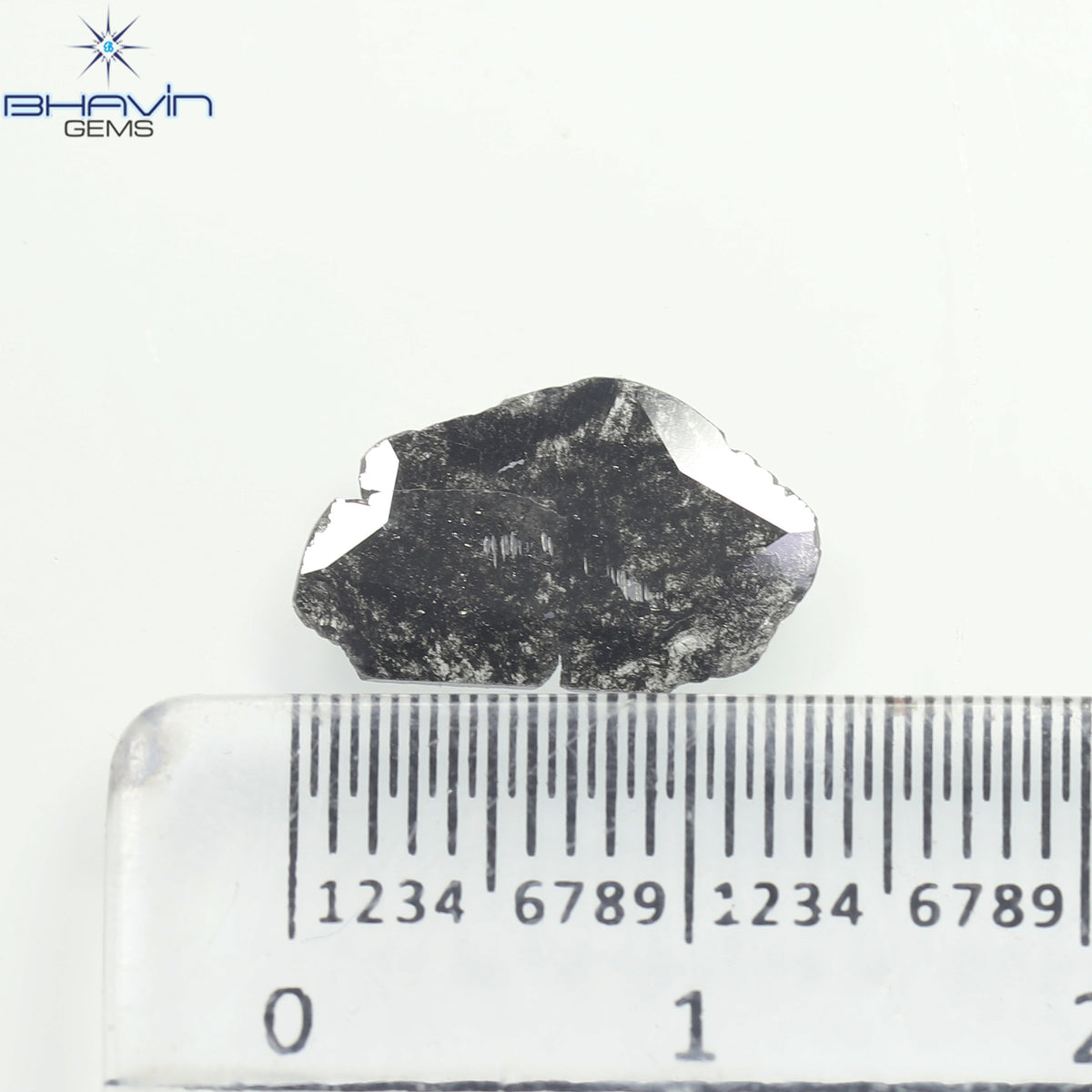 1.12 CT スライス シェイプ ナチュラル ダイヤモンド ソルト アンド ペッパー カラー I3 クラリティ (13.00 MM)