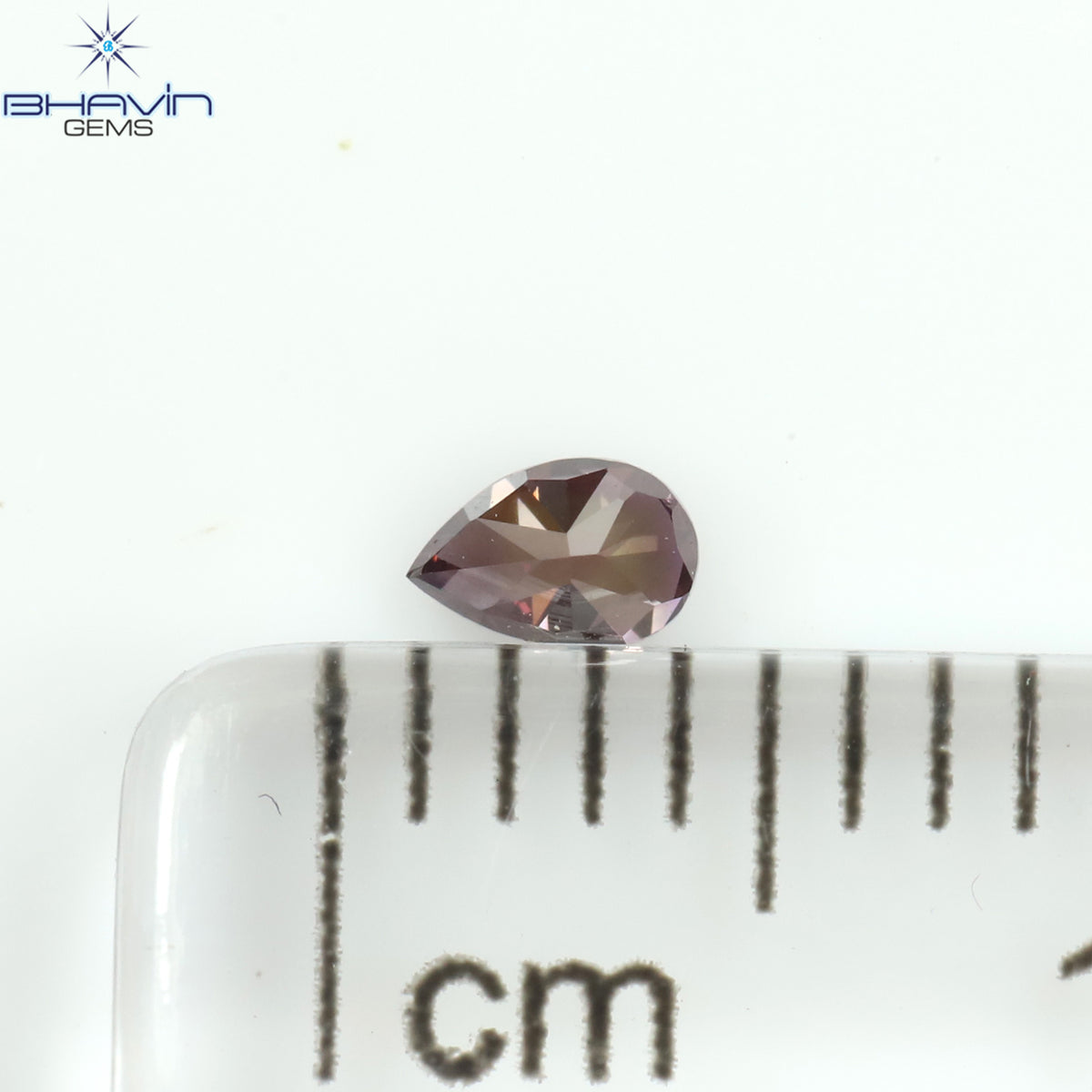 0.09 CT Natural Pear Diamond Enhanced Pink Color Clarity VS1 (3.45 MM)